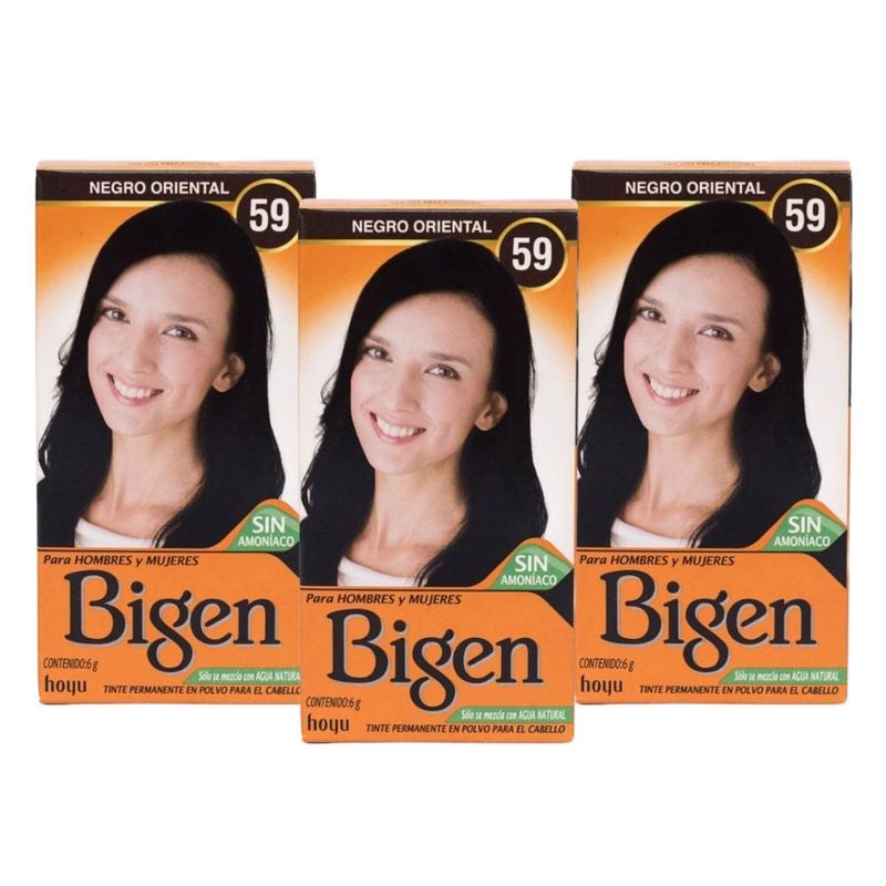 BIGEN - Pack de 3 tintes Bigen Negro oriental #59