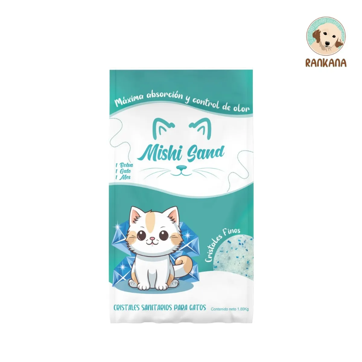 CRISTALES MISHI SAND - ARENA PARA GATOS MISHI SAND X 1.8 KG - CRISTALES SANITARIOS