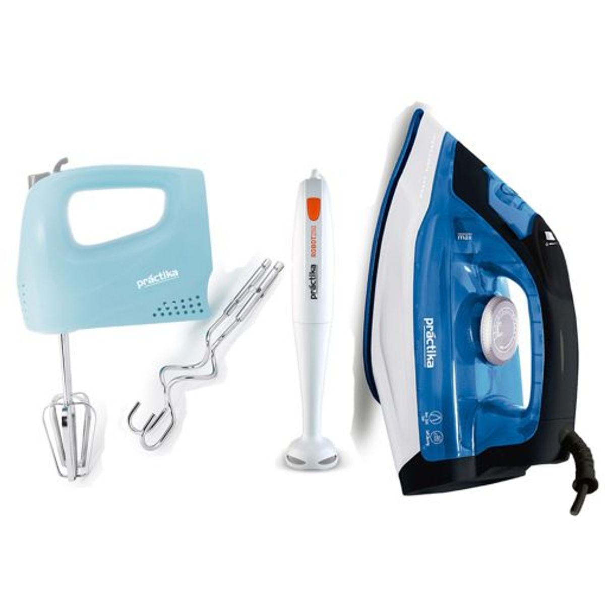 PRACTIKA - Batidora Robot + Batidora de Mano + Plancha a Vapor Practika