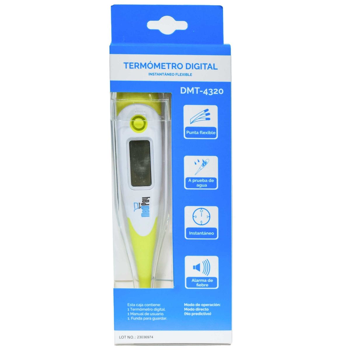 MEDIFAY - TERMÓMETRO DIGITAL PUNTA FLEXIBLE PARA  ADULTOS (AMARILLO)