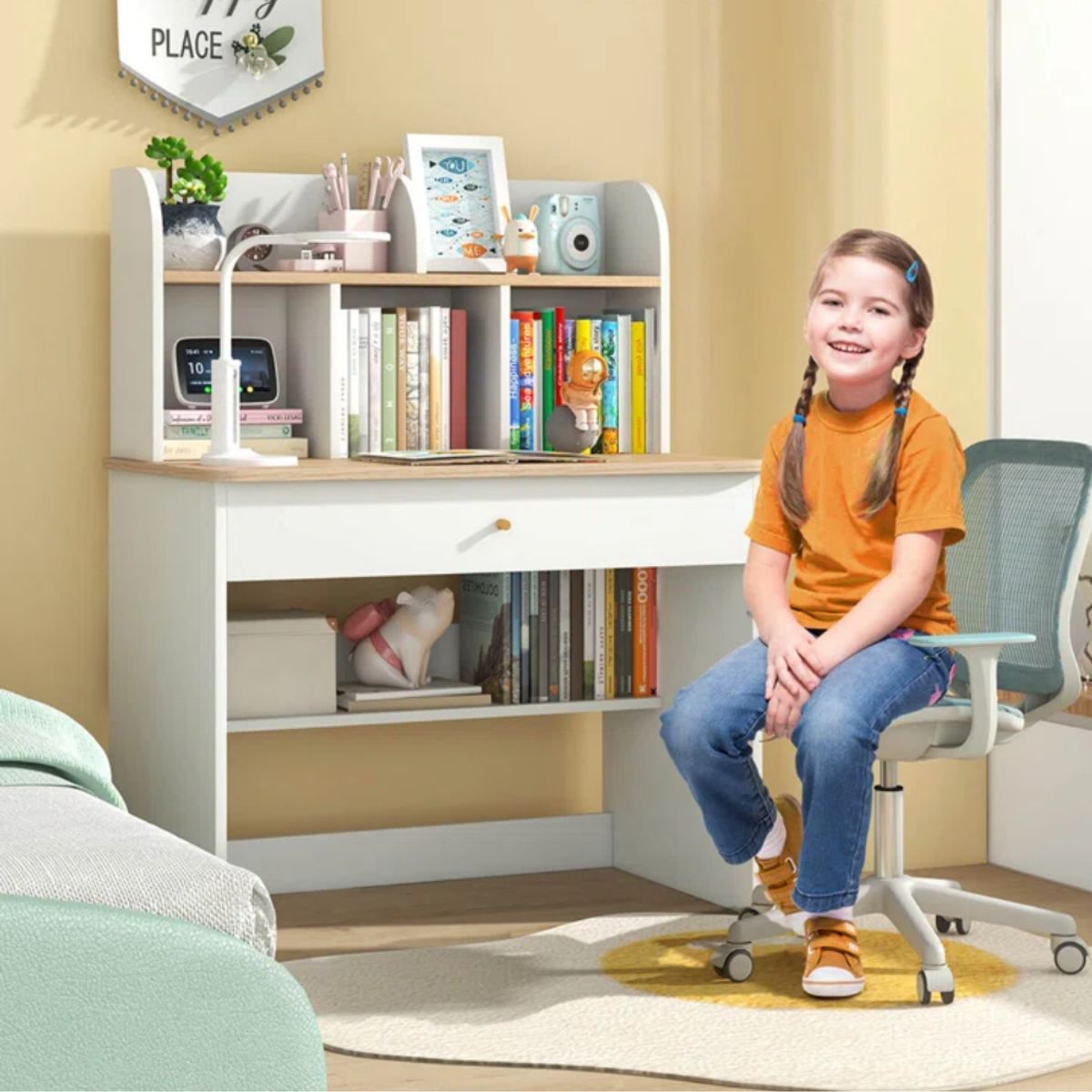 GENERICO - Escritorio Infantil Harriet Blanco y Duna Petrox Home