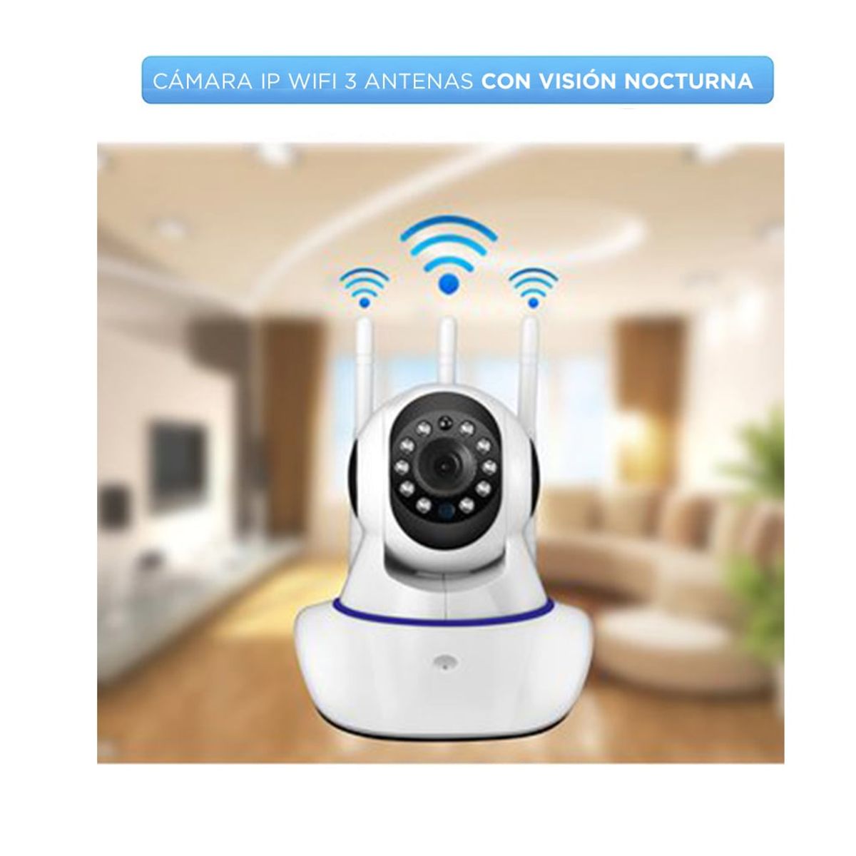 SEISA - Cámara de Seguridad 3 Antenas IP WiFi - Robotica P2P Hd 360°