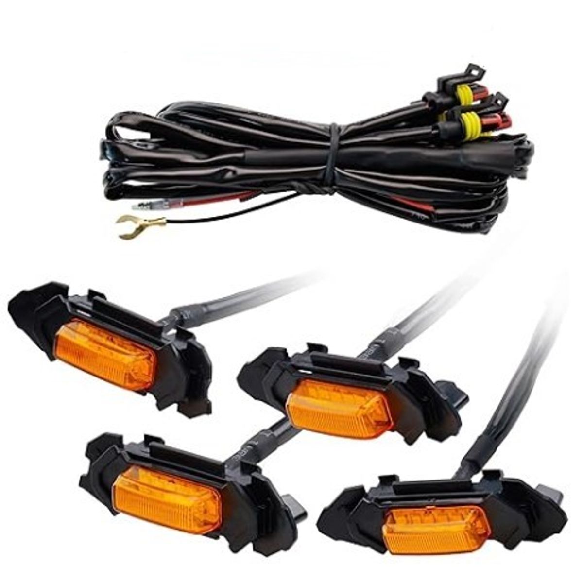 JET - Kit Led De Parrilla  Color Ámbar Con Control 4Pcs