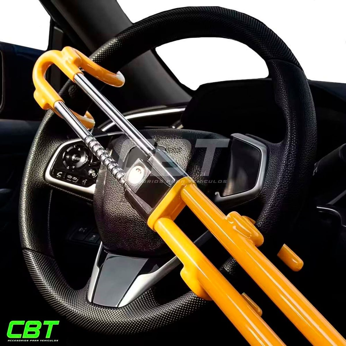 GENERICO - seguro bloque traba pedal volante timón antirrobo vehicular