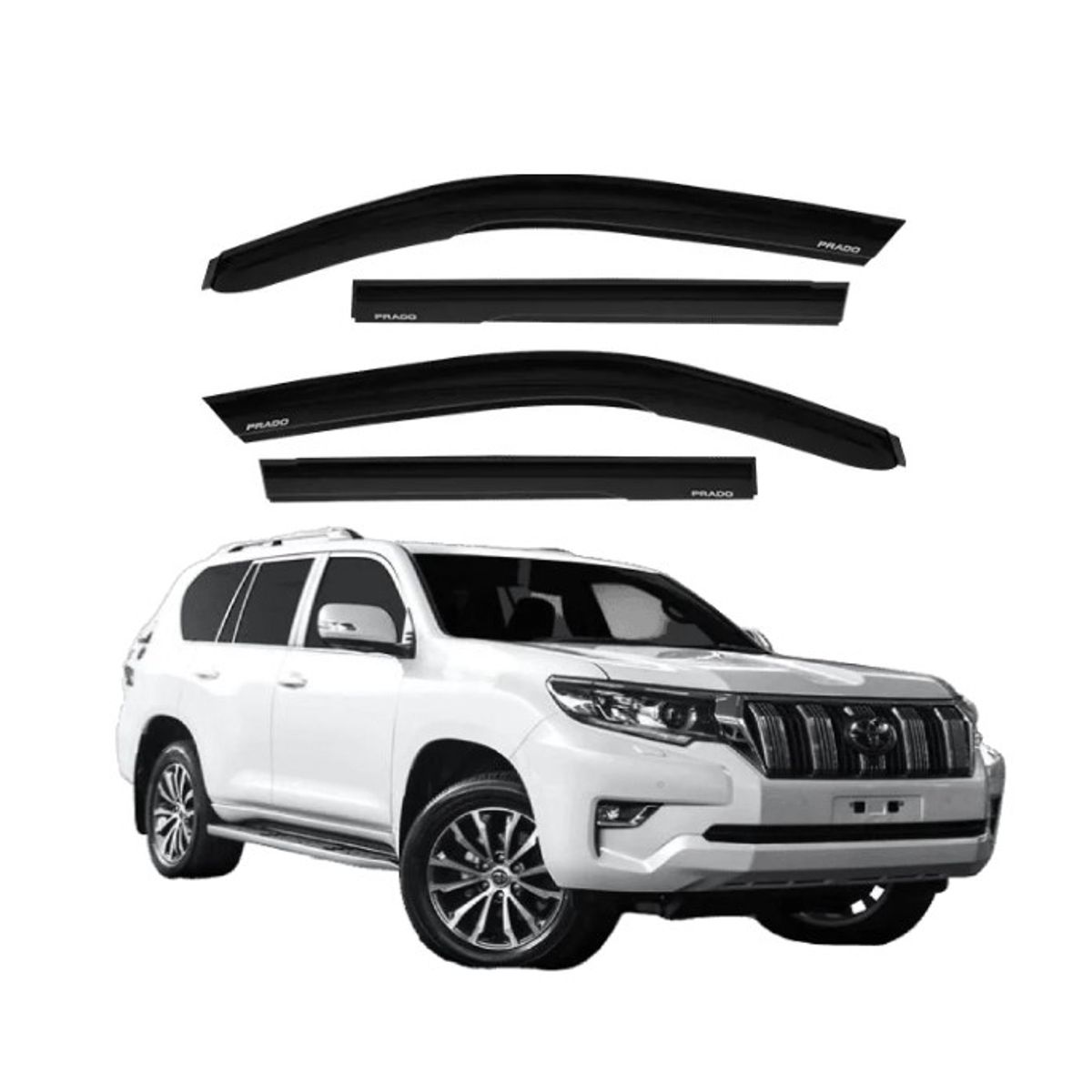 JET - Set De Correlluvia Negro para Toyota Prado 2018-2024 4pcs