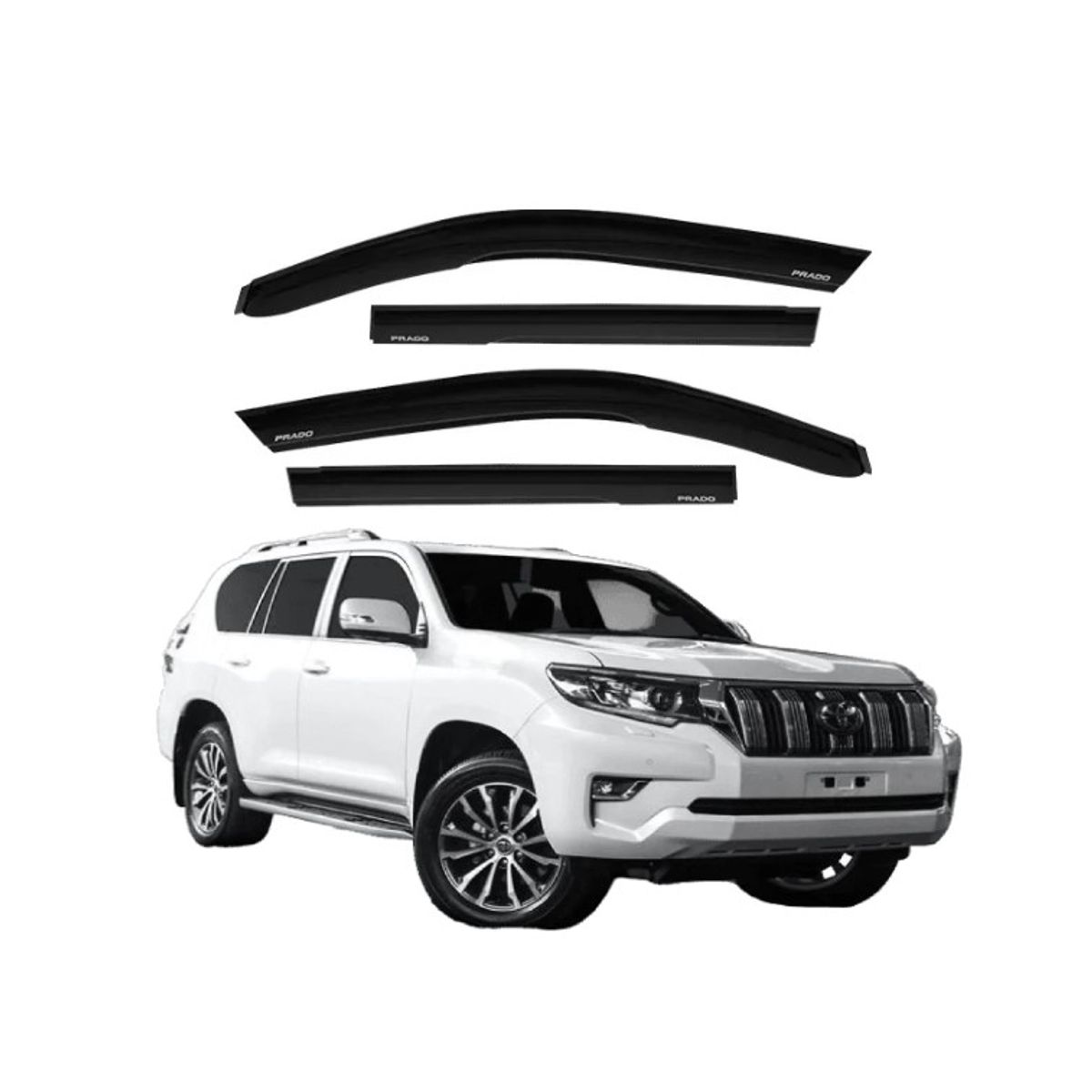 JET - Set De Correlluvia Negro para Toyota Prado 2018-2024 4pcs