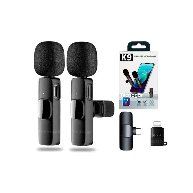 GENERICO - Micrófonos X2 Inalámbricos Doble Tipo C y Adaptador OTG Lightning
