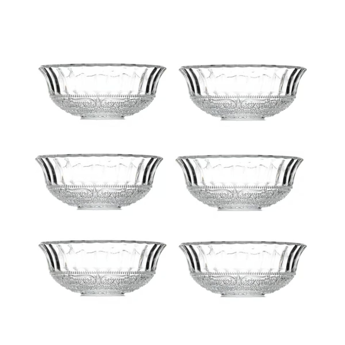 INSPIRA - Set de 6 Bowls de Vidrio Labrado 300 ml