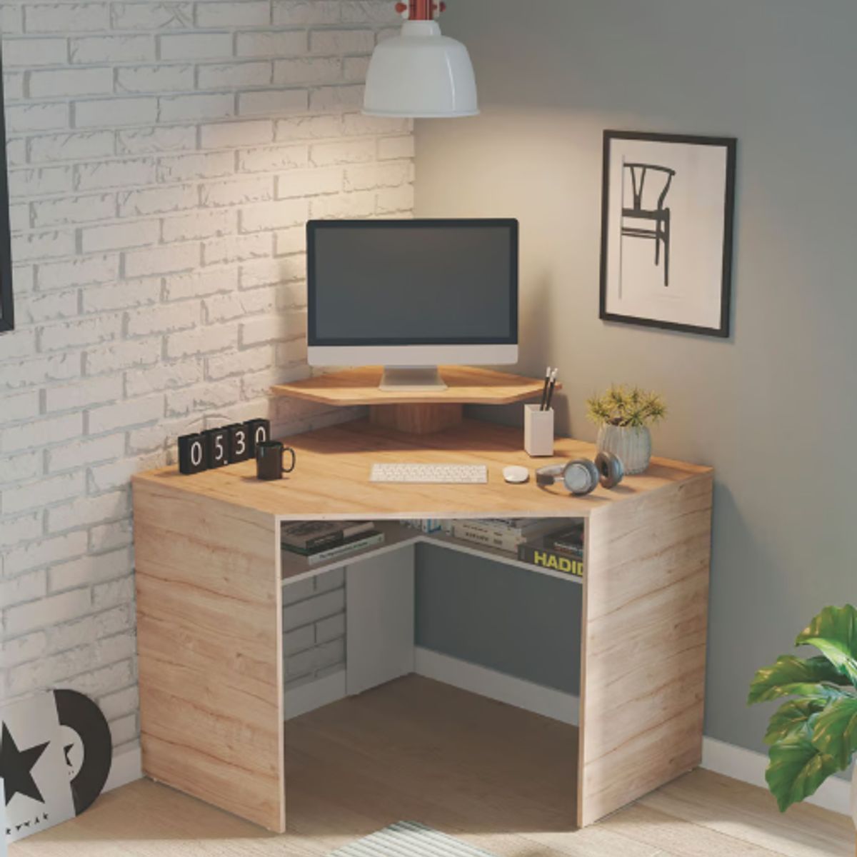 NACION MUEBLES - ESCRITORIO NACION MUEBLE ESQUINERO SPACE COLOR SALMÓN