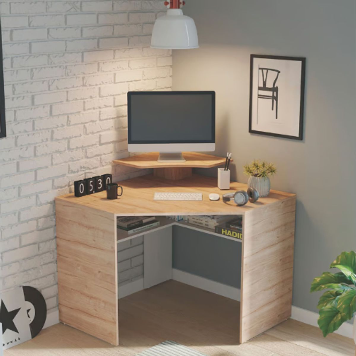 NACION MUEBLES - ESCRITORIO NACION MUEBLE ESQUINERO SPACE COLOR SALMÓN