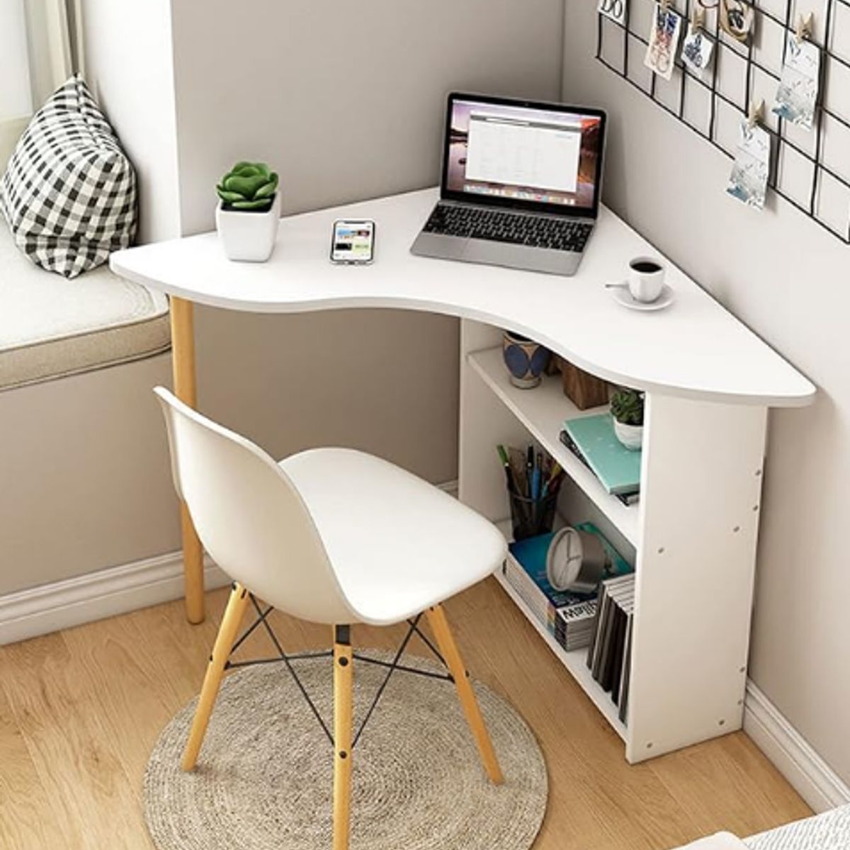 NACION MUEBLES - ESCRITORIO NACION MUEBLE ESQUINERO ZARD COLOR BLANCO