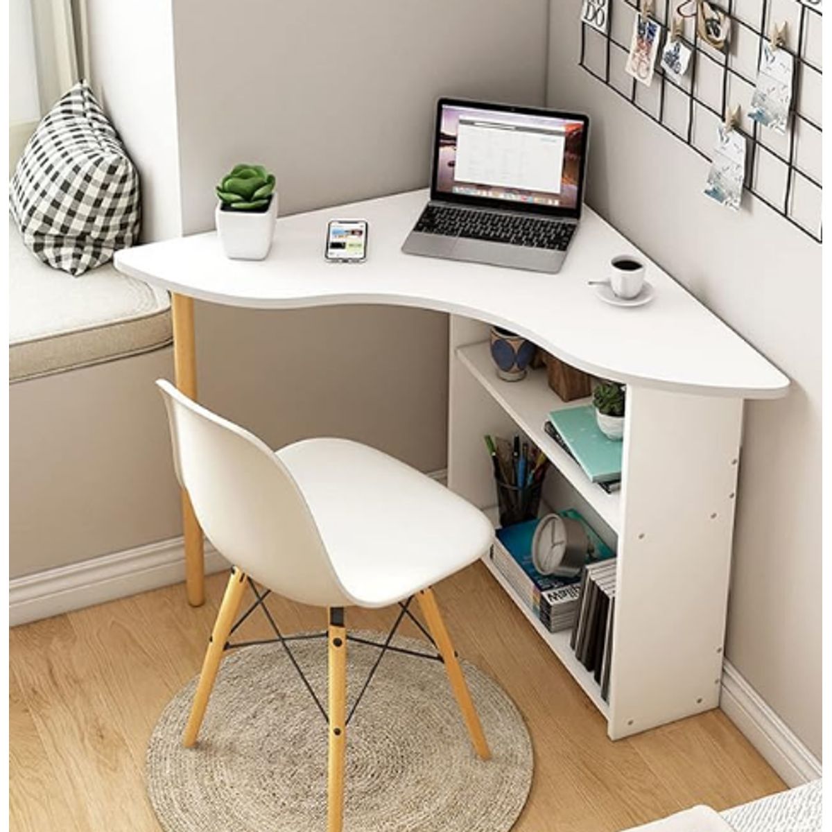 NACION MUEBLES - ESCRITORIO NACION MUEBLE ESQUINERO ZARD COLOR BLANCO