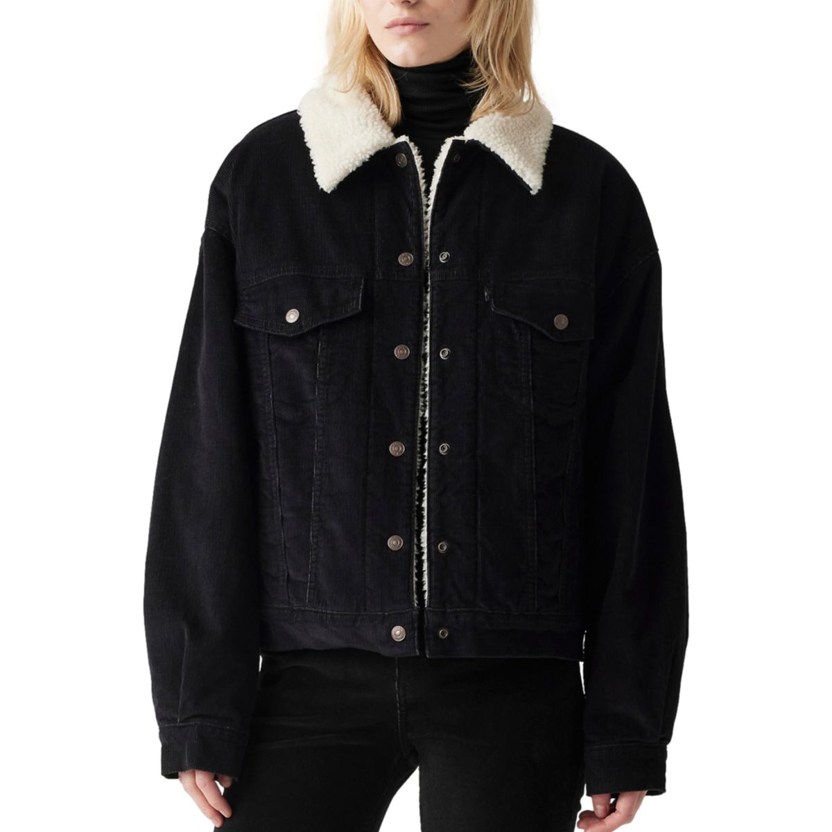 LEVIS - Casaca Mujer 90s Sherpa Trucker Negro Levis