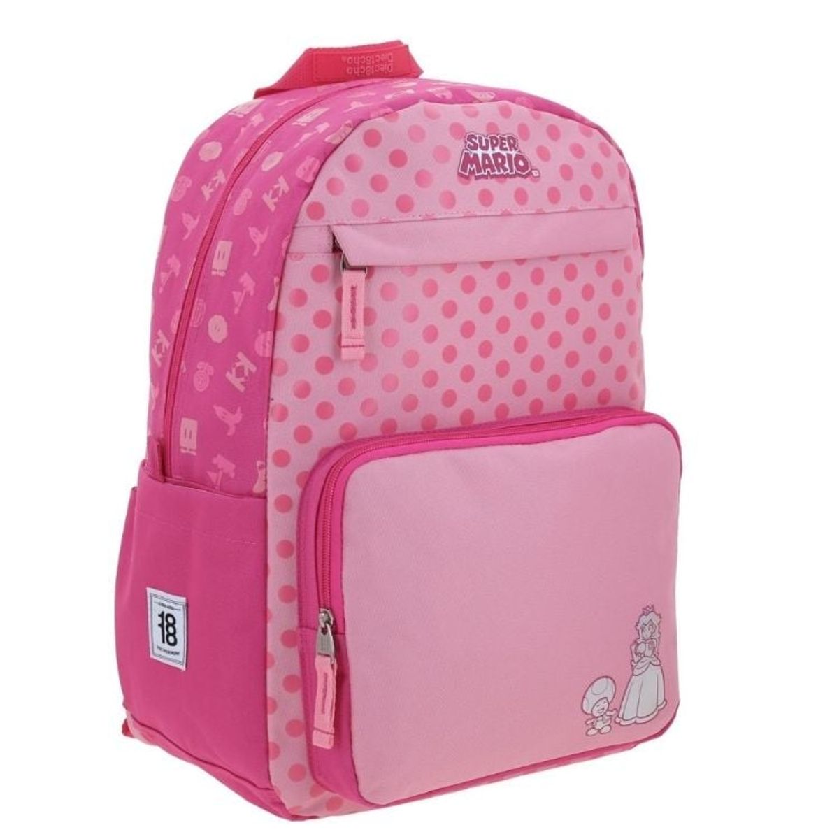 NINTENDO - MOCHILA GRANDE ROSA MARIO BROS