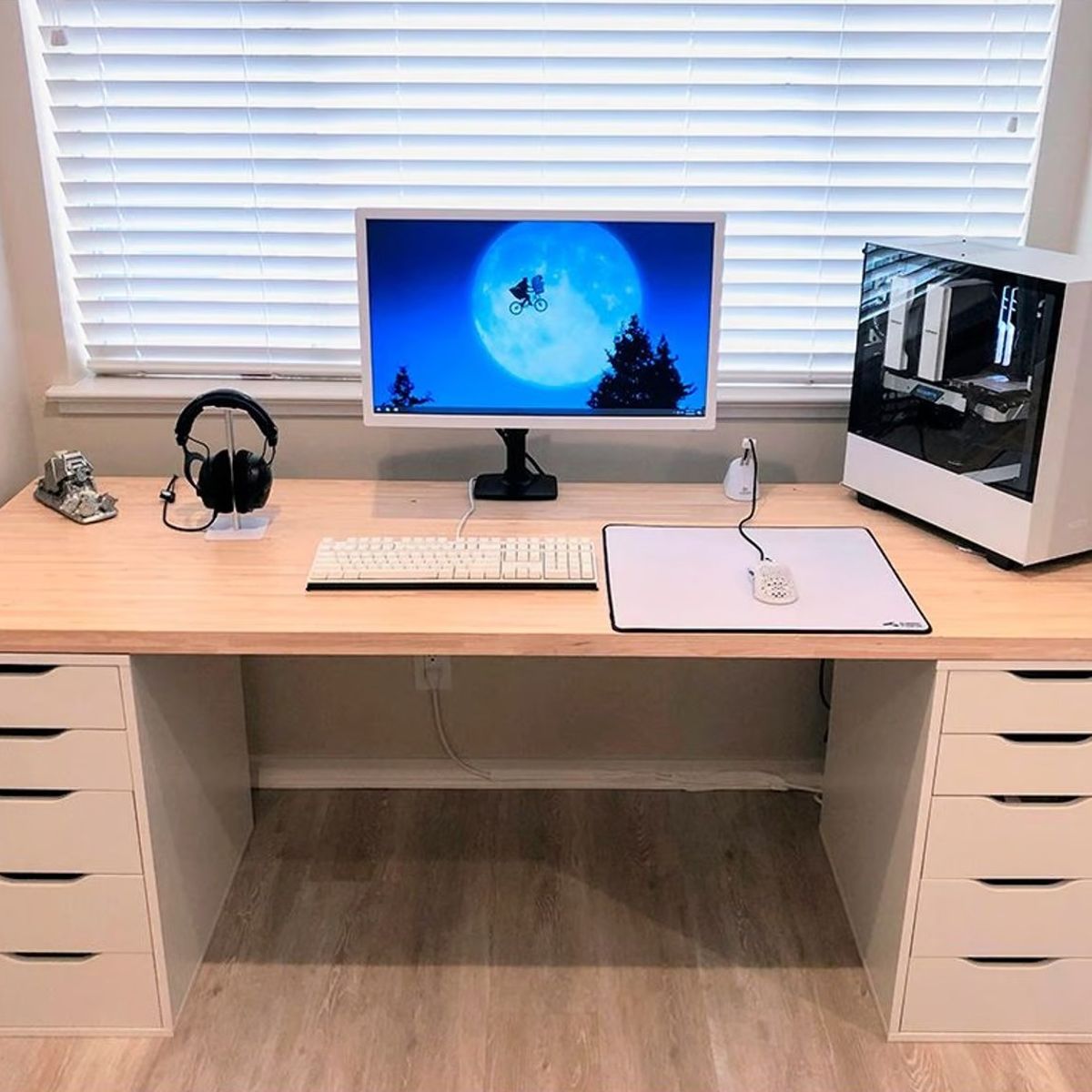 NACION MUEBLES - ESCRITORIO NACION MUEBLE GAMER ADAIR COLOR BLANCO