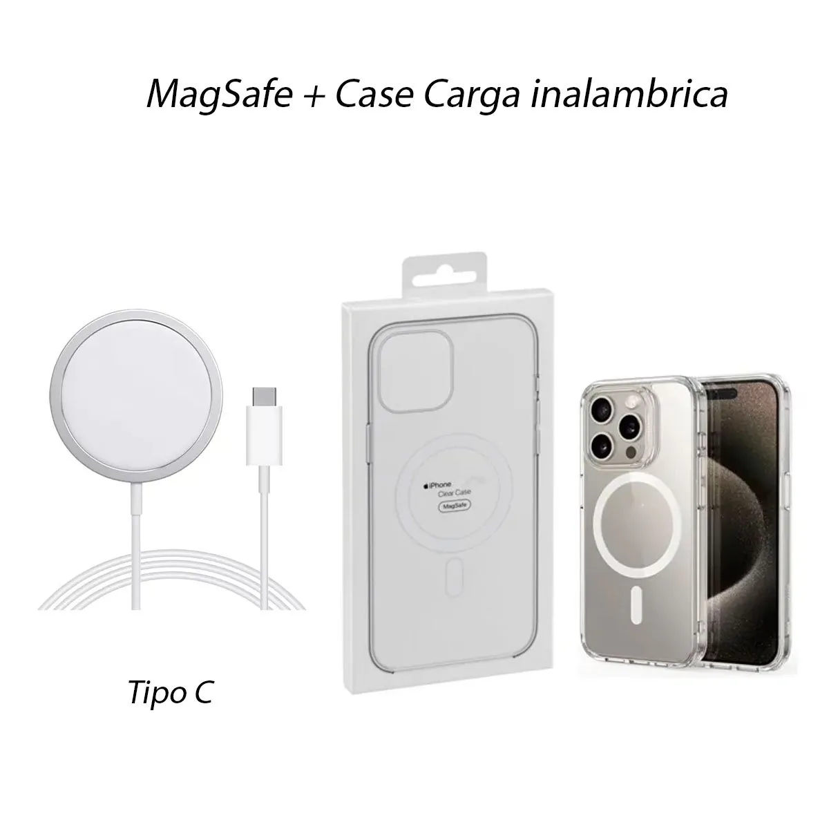 OEM - Case Magsafe con Cargador inalámbrico  para iPhone 15 Pro Max