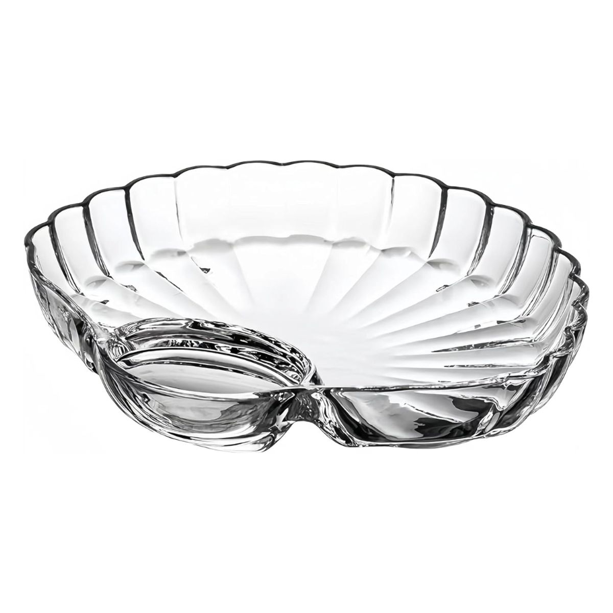 INSPIRA - Set de 4 Plato de Vidrio de Concha Marina para Aperitivos