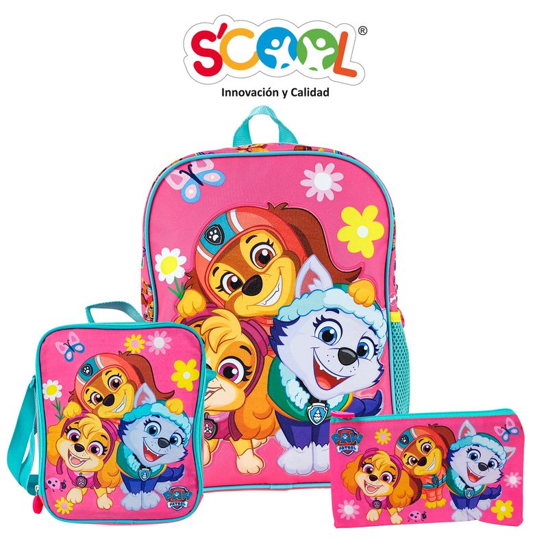 SCOOL - SET MOCHILA ESCOLAR A4 PAW PATROL