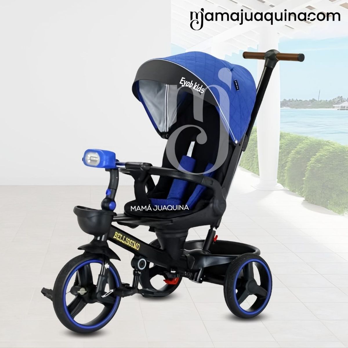 KIDS - Triciclo Guiador Plegable «BELLISSIMO» Blue