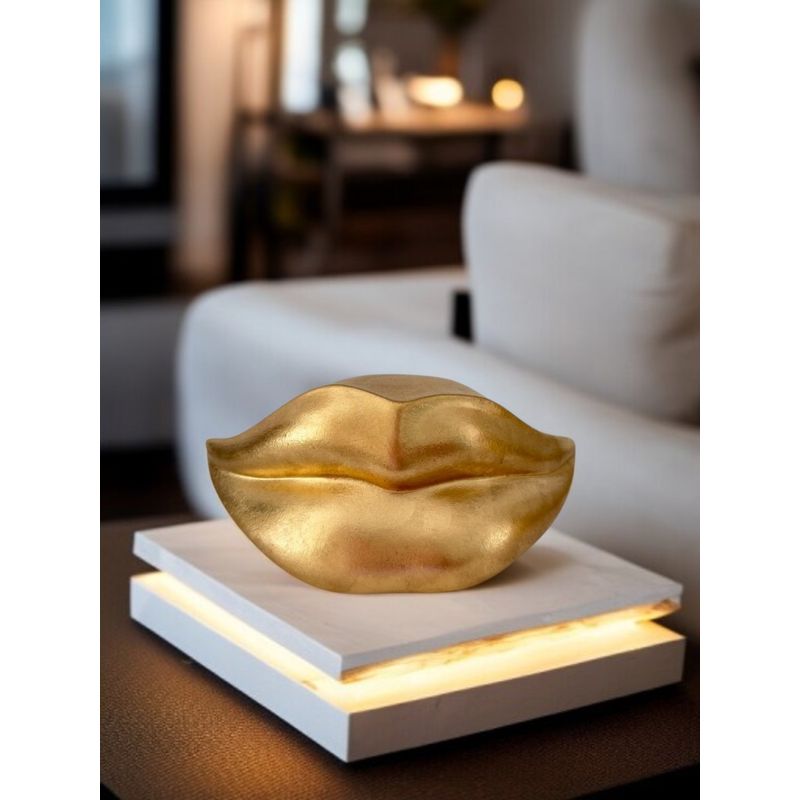 GENERICO - Adorno Labio Decorativo Dorado 24x14x11 cm