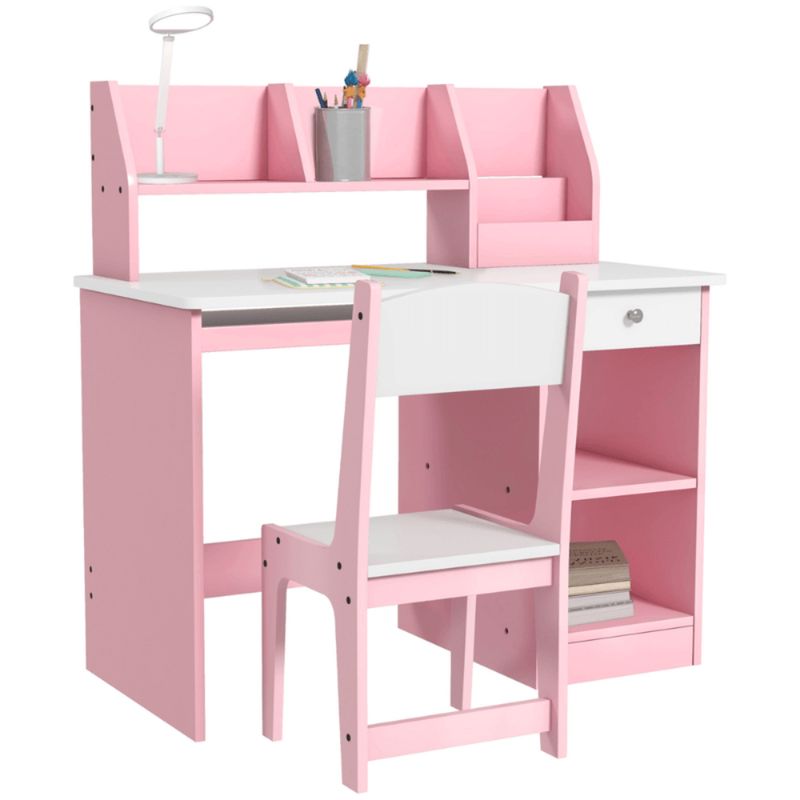 GENERICO - Escritorio Infantil Reiko Blanco y Rosa Petrox Home