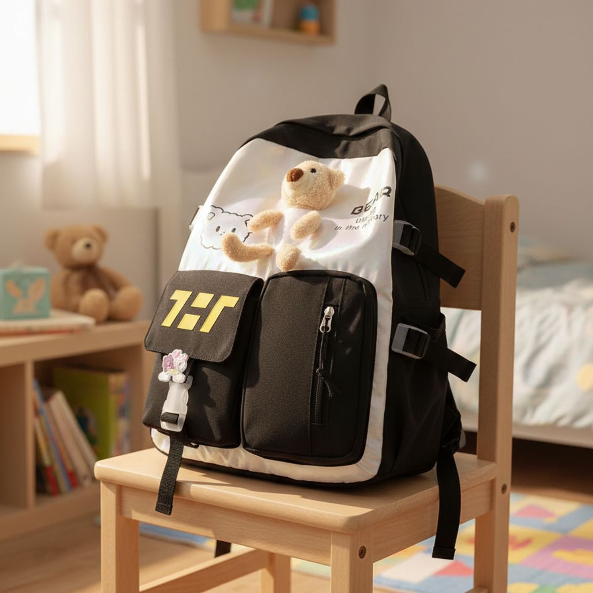 GENERICO - Mochila Kawaii Osito Negro