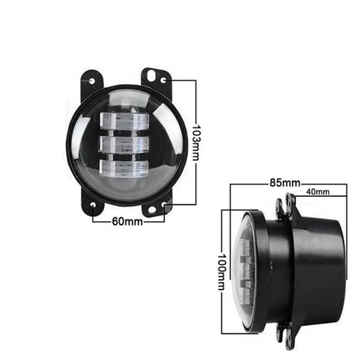 GENERICO - FAROS NEBLINERO SET 9.8CM DIAMETRO 4 OREJAS BLANCO