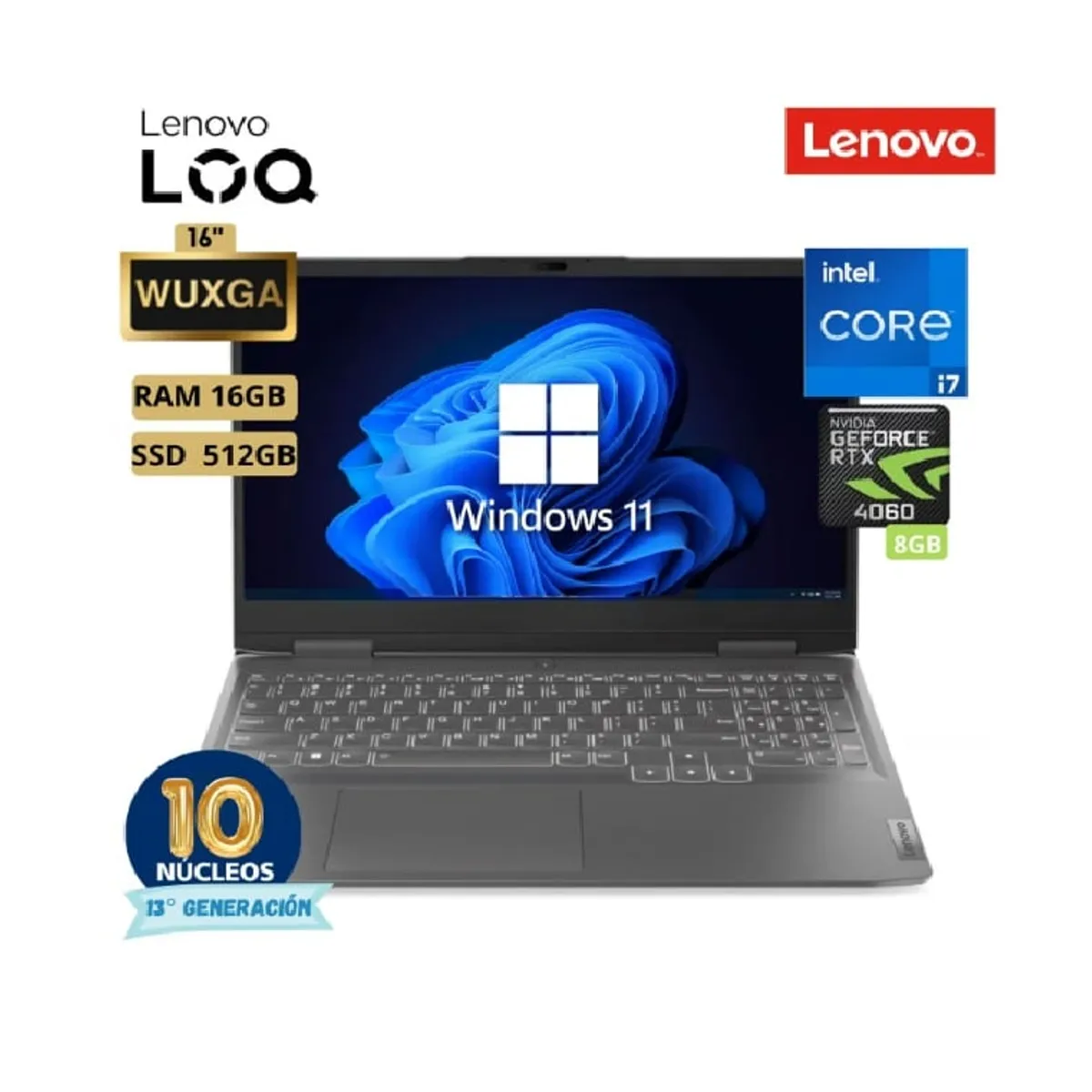 LENOVO - LENOVO LOQ 16IRH  INTEL COREI7-13620H  16GB 512SSD 8GB VIDEO RTX 4060 16.0" WUXGA WIN 11