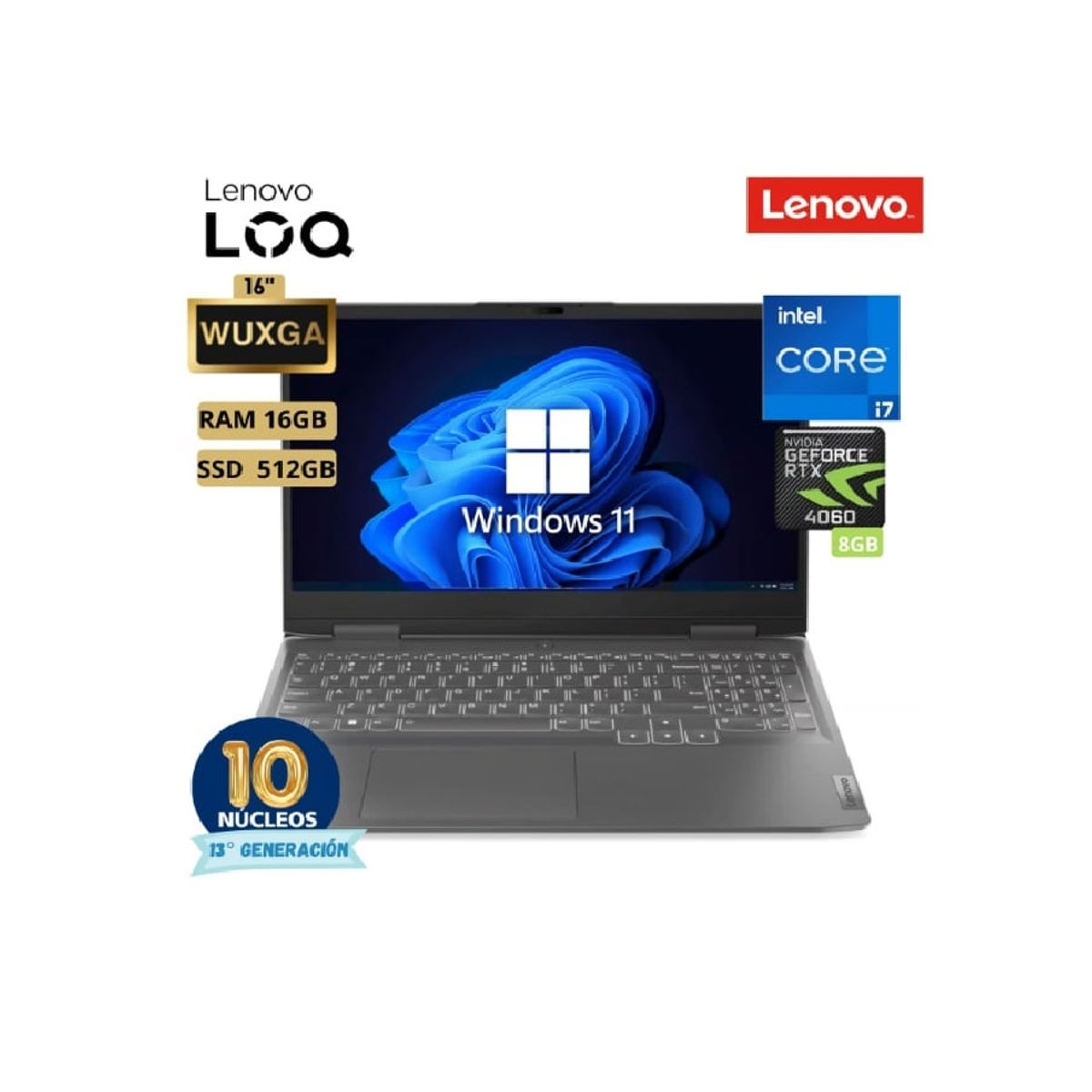 LENOVO - LENOVO LOQ 16IRH  INTEL COREI7-13620H  16GB 512SSD 8GB VIDEO RTX 4060 16.0" WUXGA WIN 11
