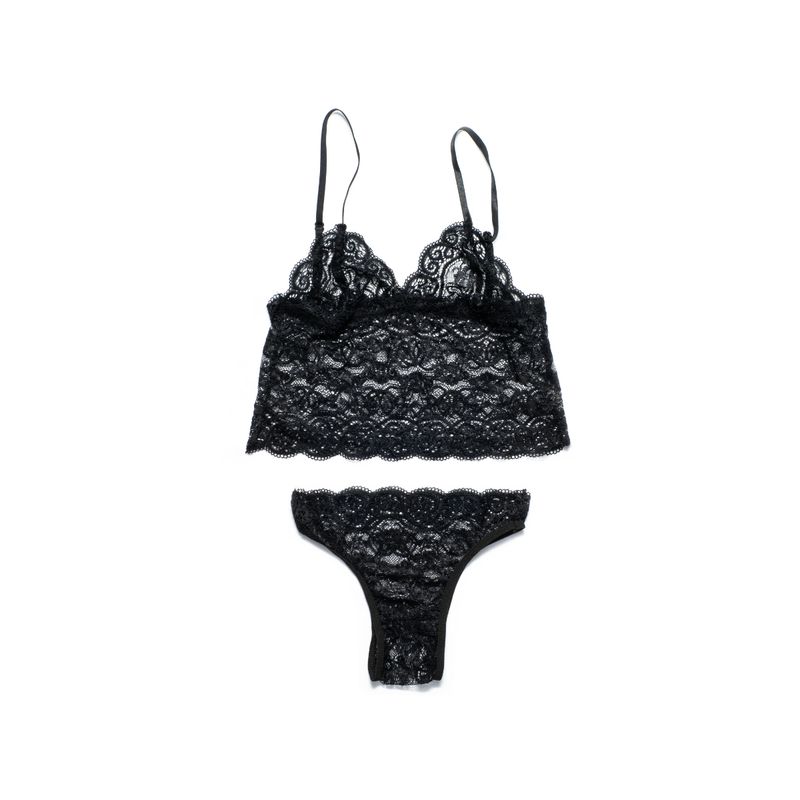 GENERICO - Lencería Erótica Dos Piezas - Color Negro  Talla M