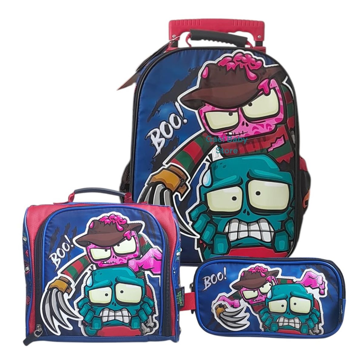 GENERICO - PACK MALETA ESCOLAR OFICIO ULTRA ZOMBIES BOO