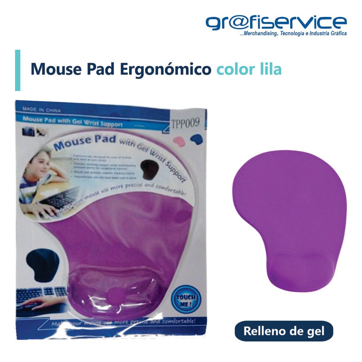 GENERICO - Mouse Pad Ergonómico con Gel Lila