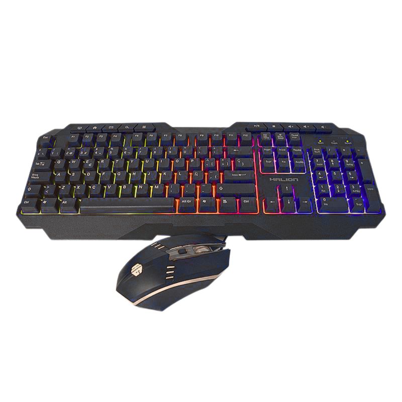 HALION - TECLADO + MOUSE GAMER LED RAINBOW HALION SPARTAN HA-808C