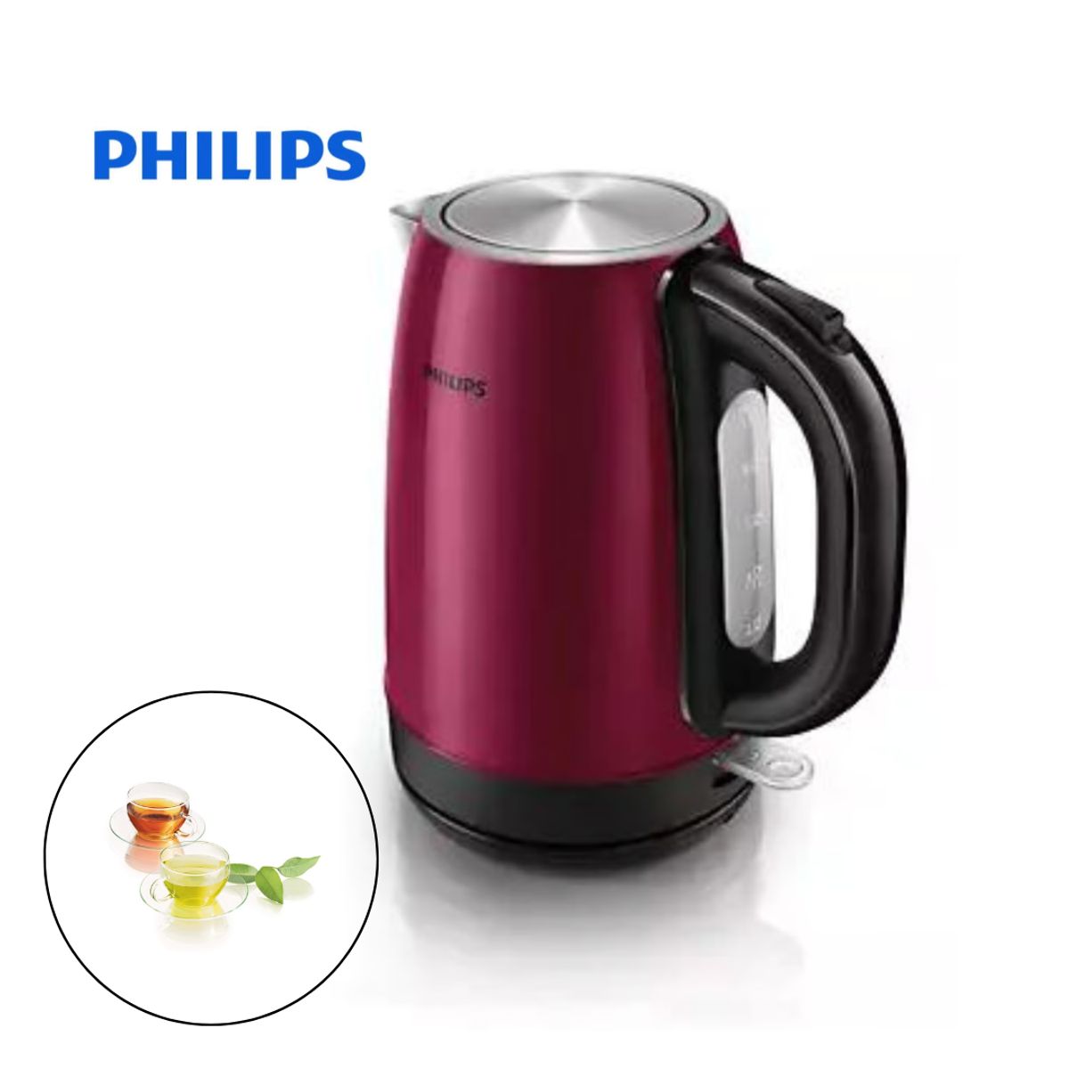 PHILIPS - HERVIDOR HELECTRICO PHILIPS DE 1.7 Lts ACERO INOXIDABLE - BORGOÑA