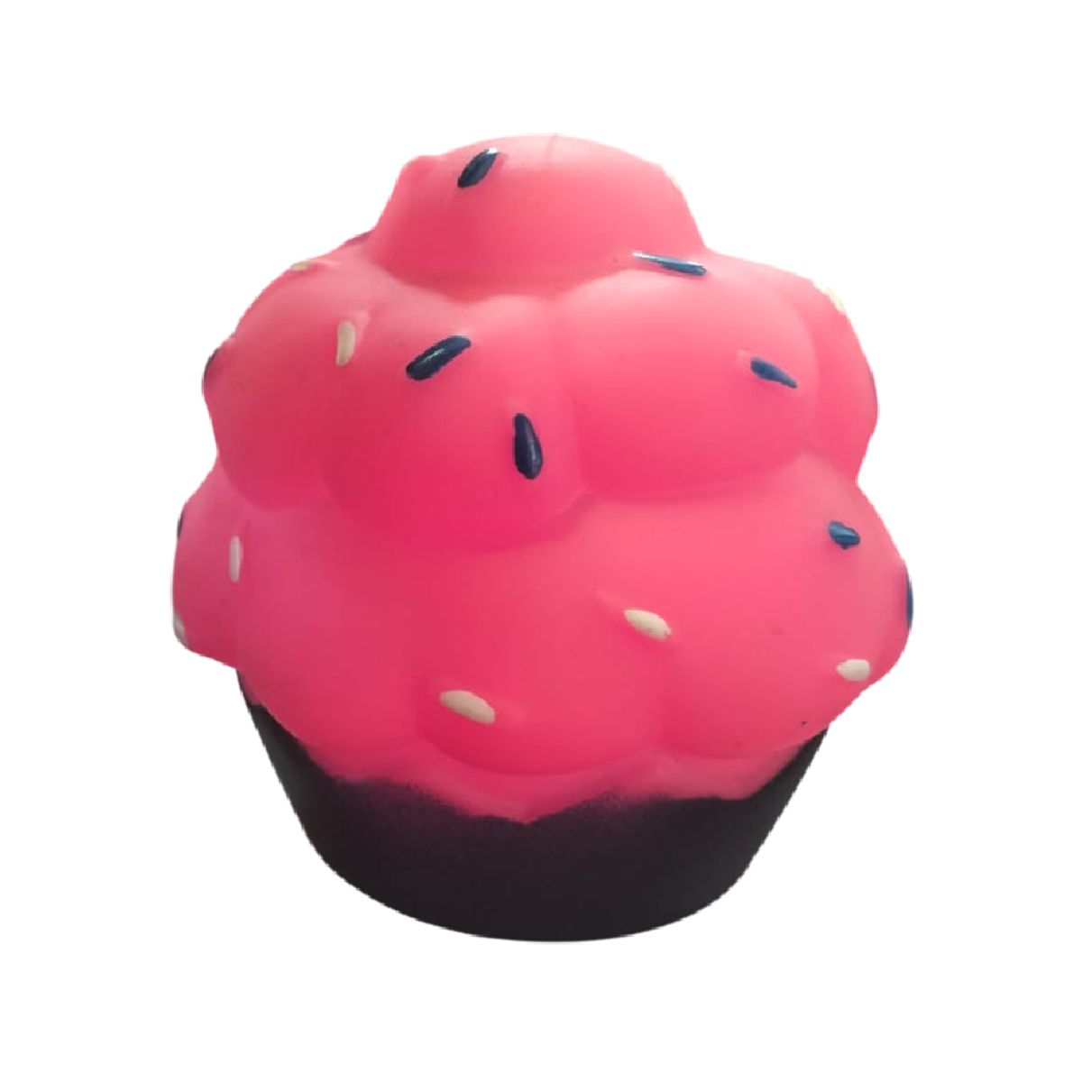 GENERICO - Juguete de goma para mascotas cupcake chico fucsia