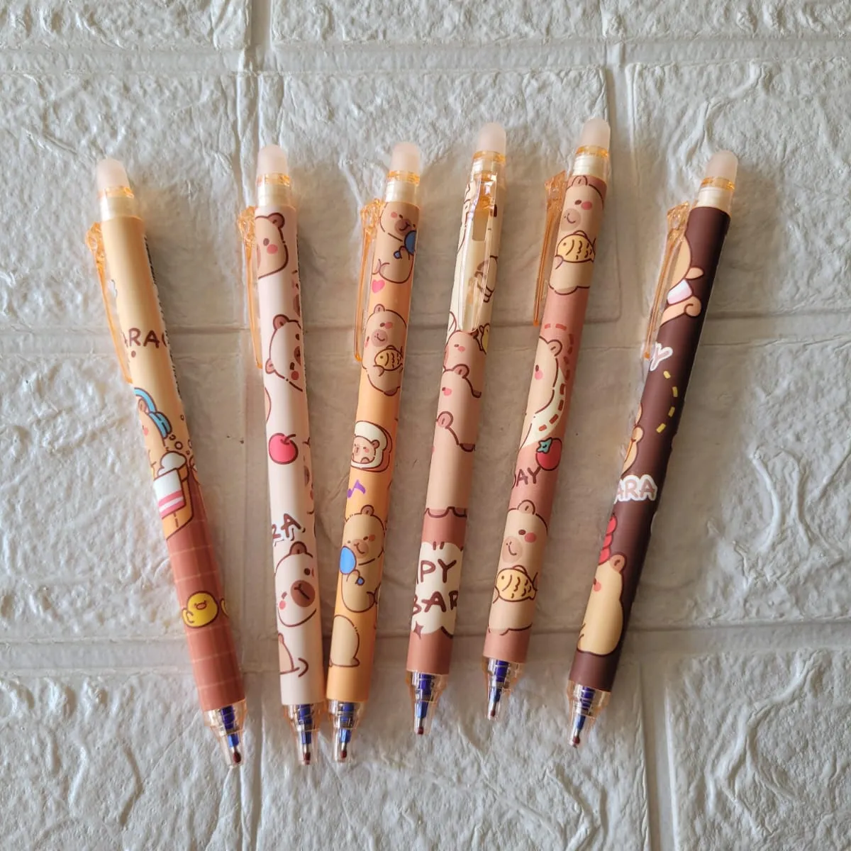 GENERICO - Lapiceros capibara borrables x 6und