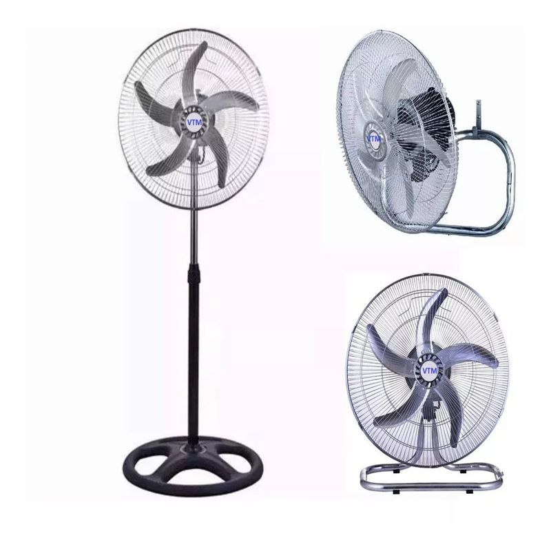 GENERICO - VENTILADOR PEDESTAL VTM DE 18"  3 en 1 60W  -PLATEADO