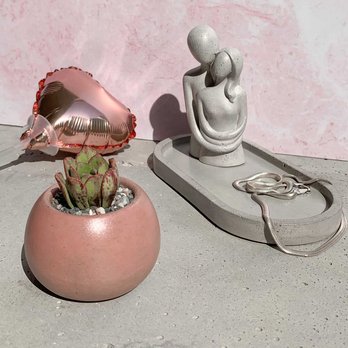 GENERICO - Box Regalo Escultura Maceta Bandeja Multiusos Concreto