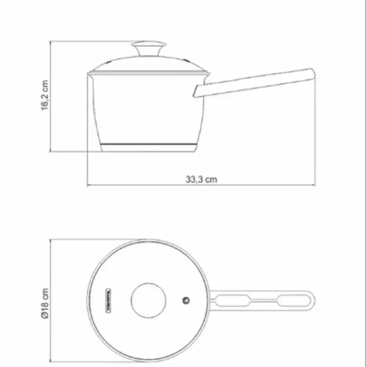 TRAMONTINA - Cacerola Acero 16 Cm (2.11 Lt) Allegra T/vidrio - Tramontina