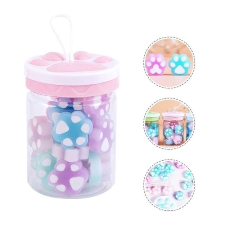 GENERICO - BORRADORES MODELO HUELLITA POTE DE 12- ROSADO