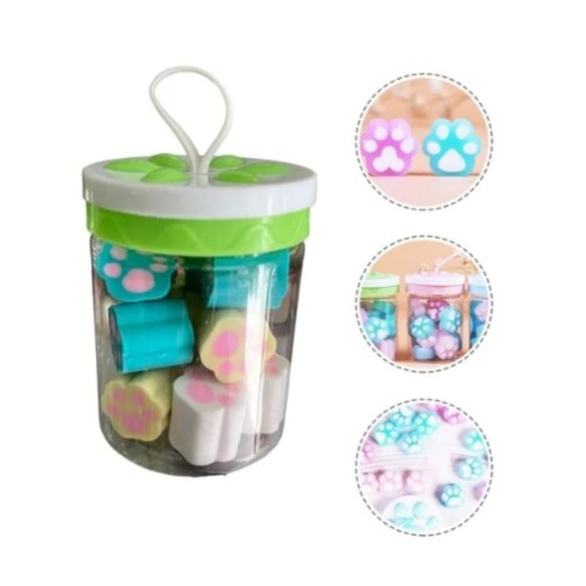 GENERICO - BORRADORES MODELO HUELLITA POTE DE 12- VERDE