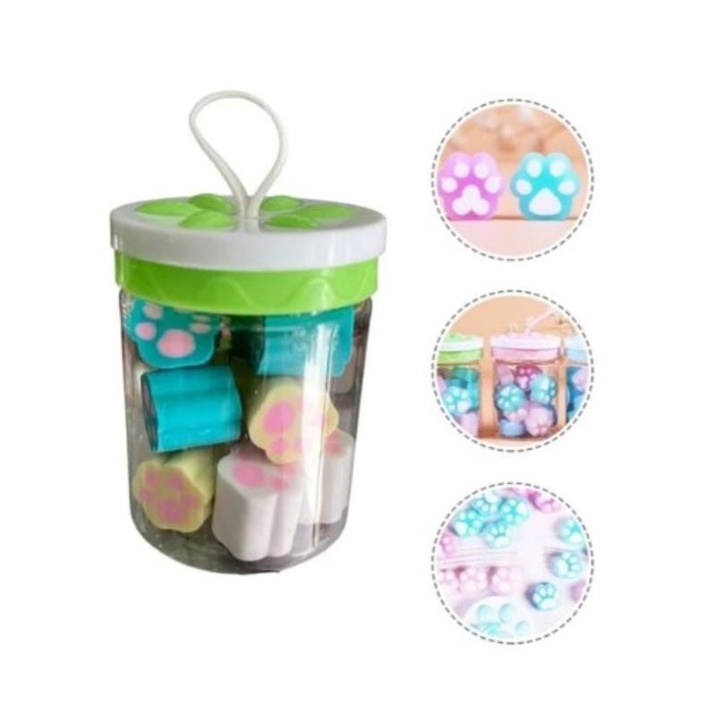 GENERICO - BORRADORES MODELO HUELLITA POTE DE 12- VERDE