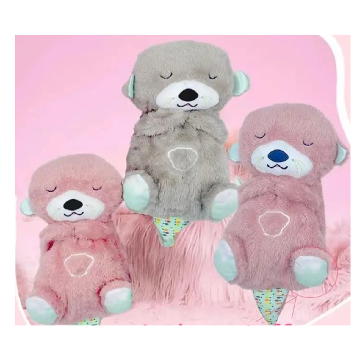 GENERICO - Peluche Nutria que Respira Musical Rosa