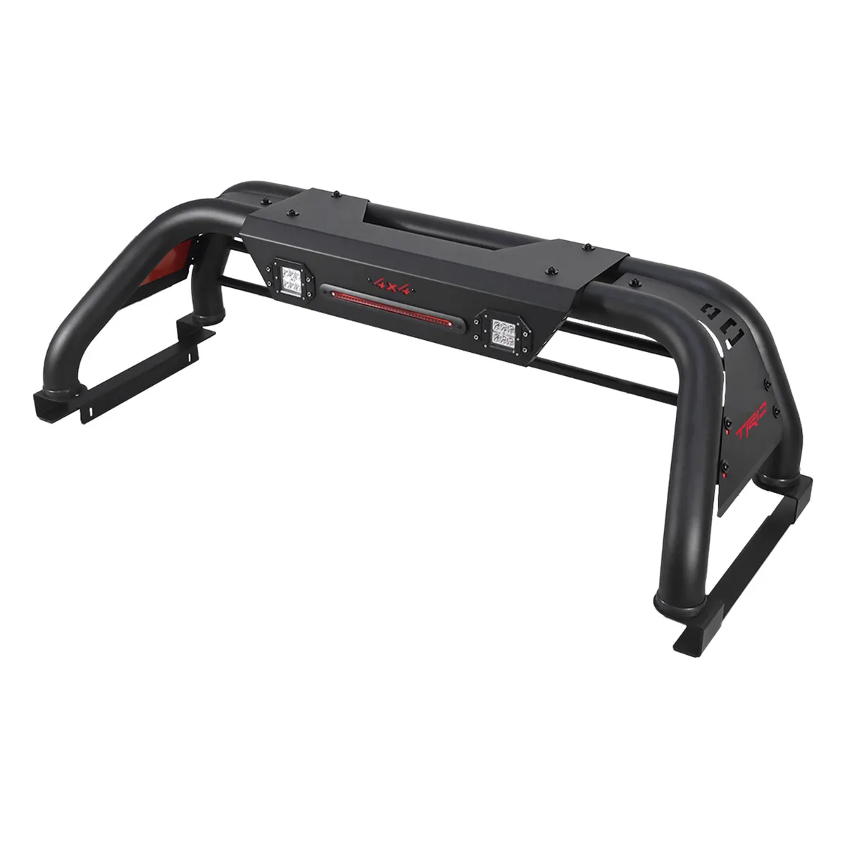 GENERICO - ANTIVUELCO ACERO INOXIDABLE 2016-2024 CON CUBOS LED Y LOGO TRD HILUX BLACK