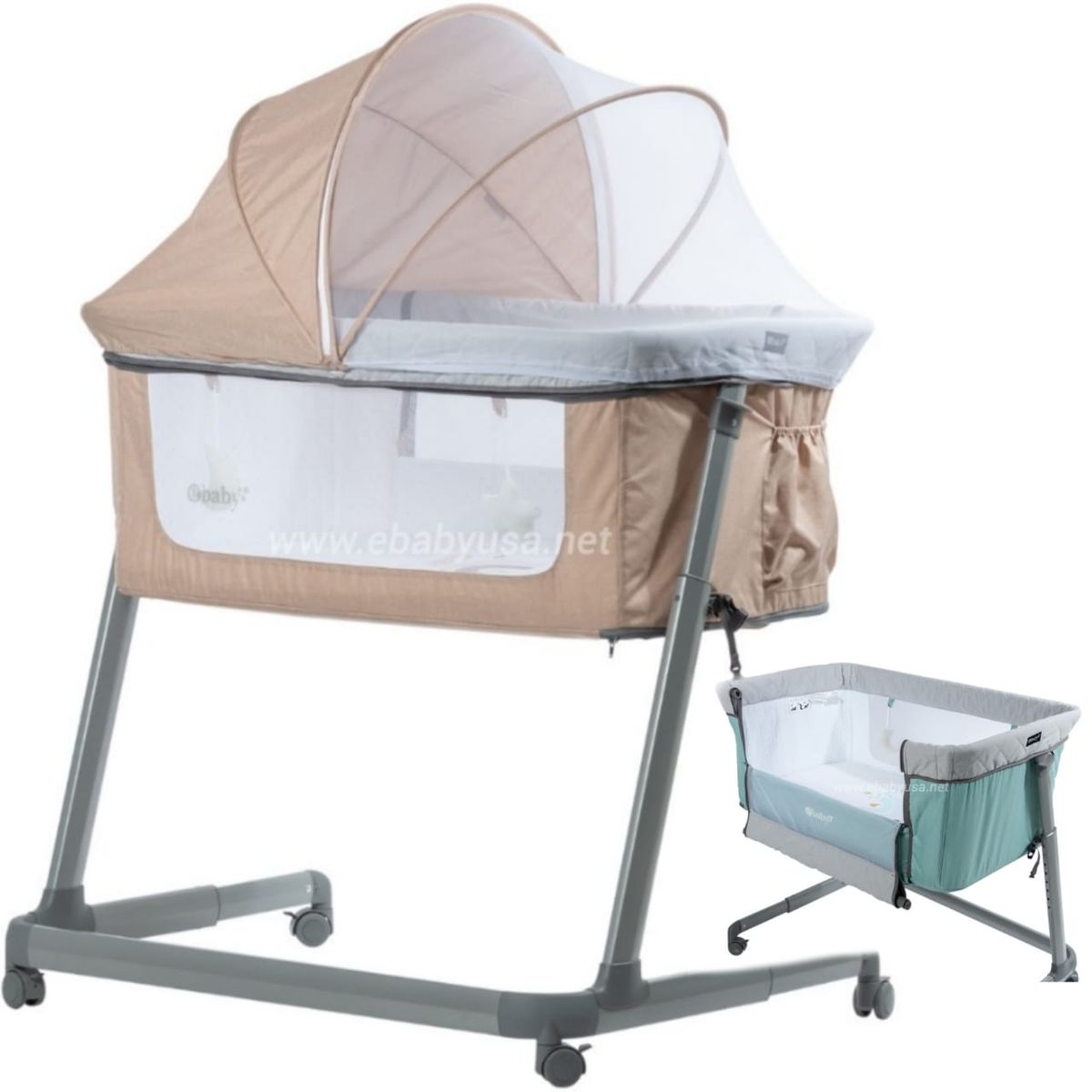 EBABY - Cuna Colecho MARION con función colecho BEIGE