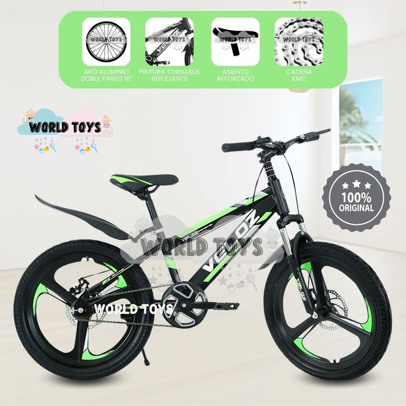 VELOX - Bicicleta Para Niño Aro 16 «PALMEIRA  ASPA» Green