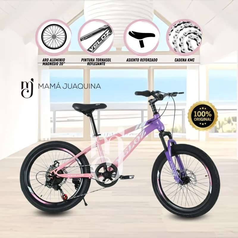 VELOX - Bicicleta Deportiva Aro 20 «PALMEIRA ALT» Pink Purple