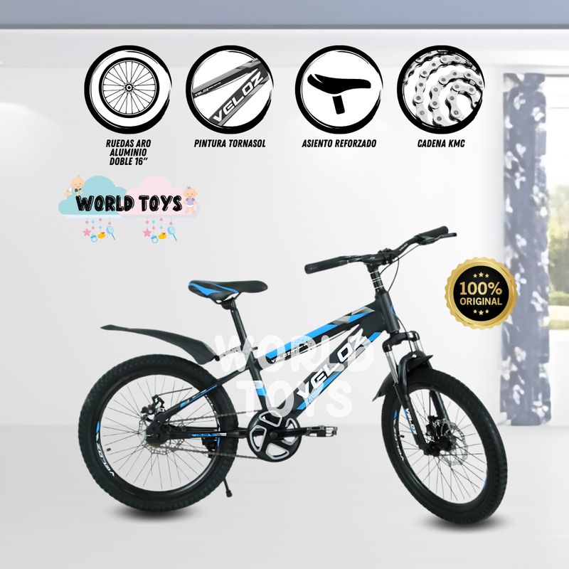 VELOX - Bicicleta Para Niño Aro 16 «PALMEIRA SMOL» Black