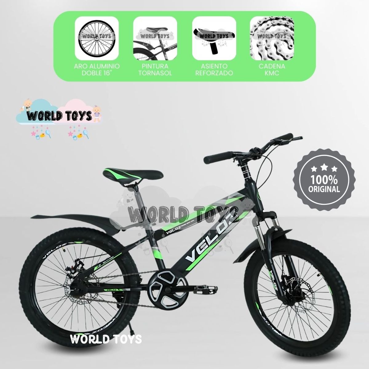 VELOX - Bicicleta Para Niño Aro 16 «PALMEIRA SMOL» Green