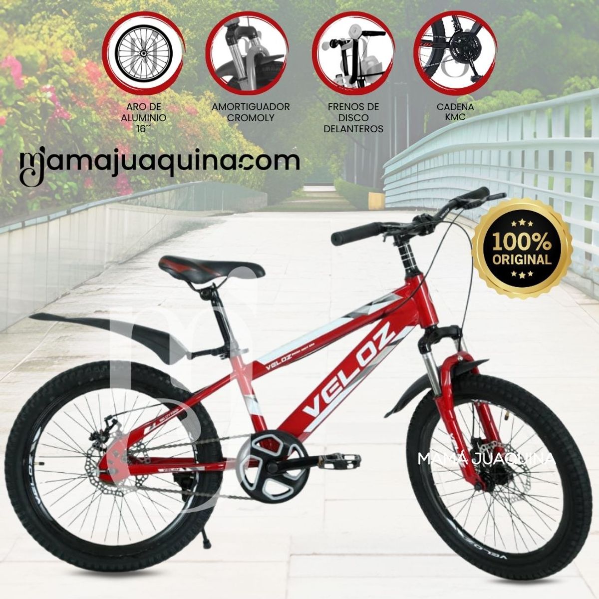 VELOX - Bicicleta Para Niño Aro 16 «PALMEIRA SMOL» Red